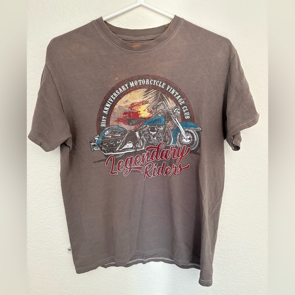 Full Tilt Vintage Motorcycle Graphic Tee - Brown